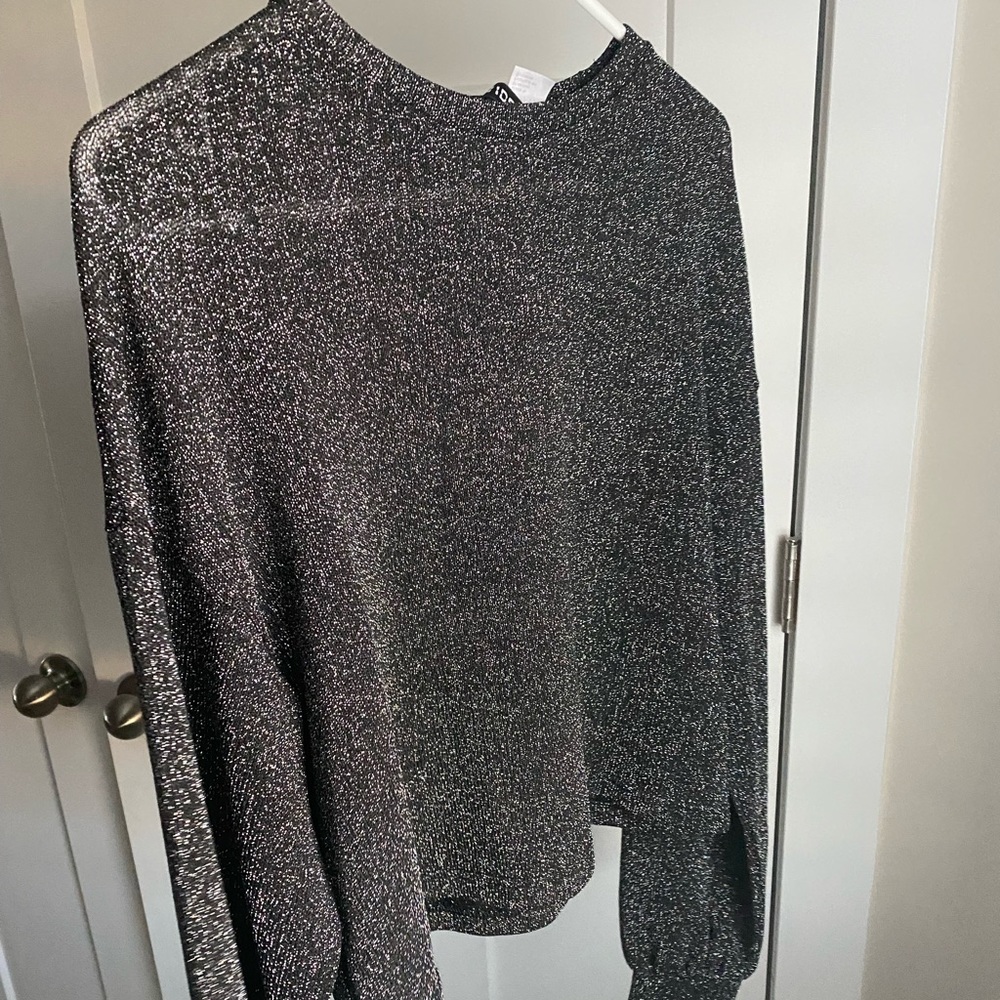 Shimmery black long sleeve